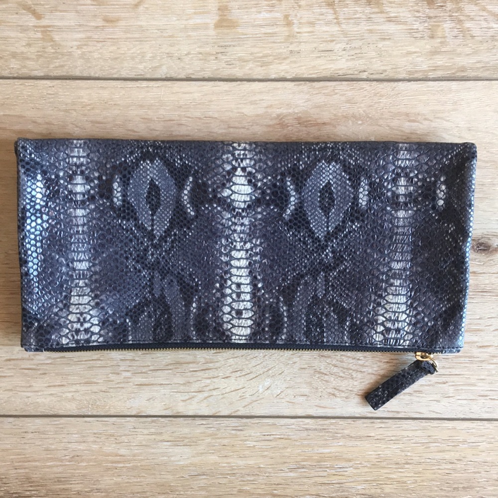 NEW CLARE V FOLD OVER ZIPPERED CLUTCH